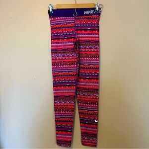 Nike Pro dri- fit legging. Winter print for under outdoor sports gear Warm layer